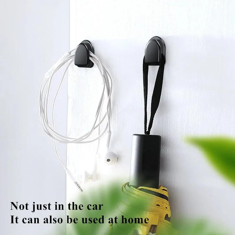 4Pcs/8Pcs Car Hook Organizer Storage for USB Cable Headphone Key Storage Self Adhesive Wall Hook Hanger Auto Fastener Clip Stuff