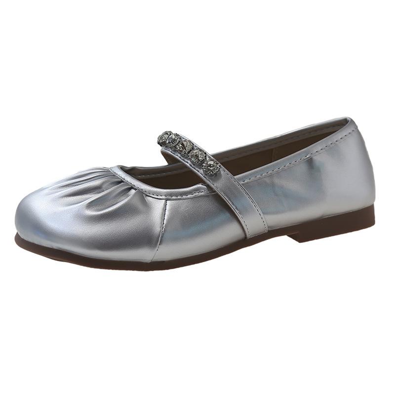 

Xiaoxiangfeng модные туфли на плоской подошве женские 2025 года осень новые простые модные универсальные туфли с круглым носком повседневные туфли 40 серебряный