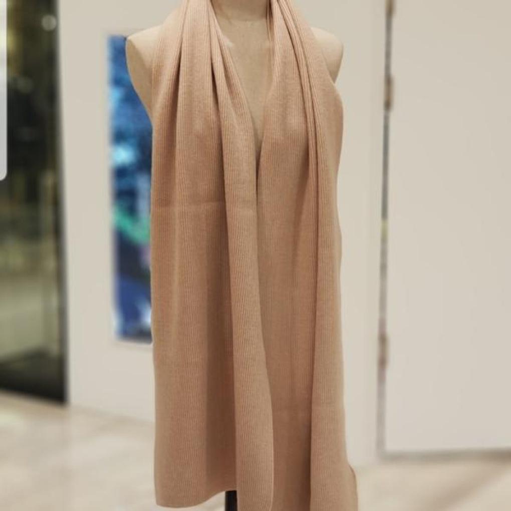 Knitted Solid Wool Blend Muffler E19F1NM101