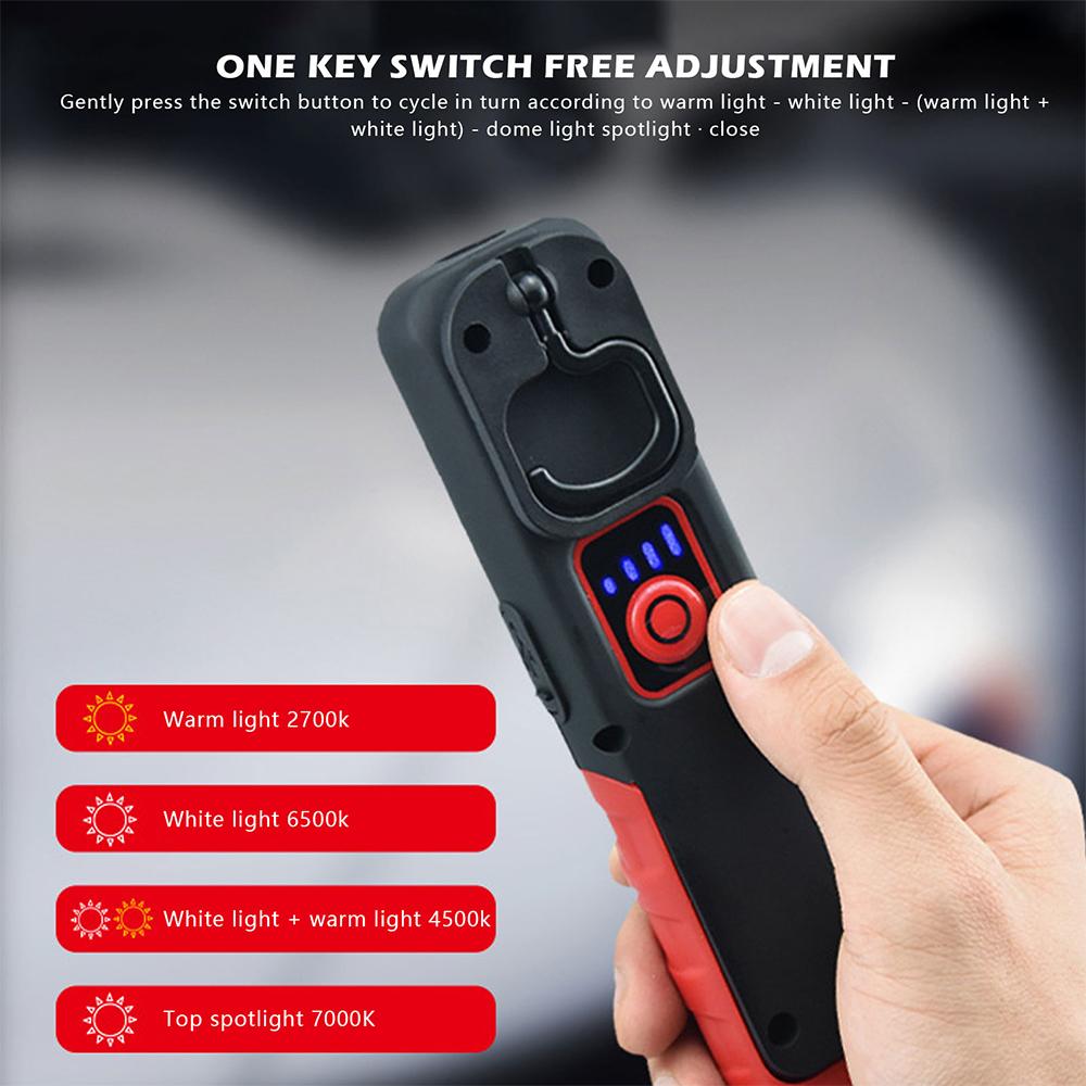 Autodetaillierungswerkzeuge Autolackierlampe 500LM 2400mAh Scan Swirl Magnetgriff Multifunktions-Autoreparatur-Arbeitsscheinwerfer im Auto