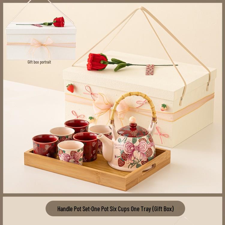 Elegant Tea Set: Teapot & Teacups for Weddings, Bridesmaids, Engagements, Birthdays, or Housewarmings