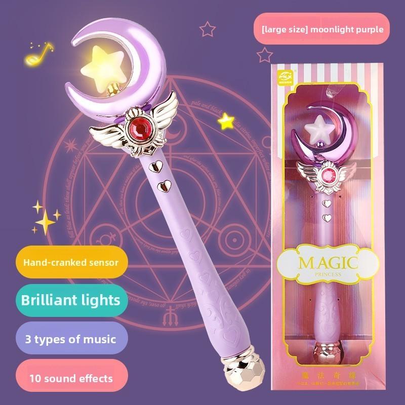 Baguette Magique Étoile de Fée Princesse Lune Avec Lumière et Son Pour la Salle de Jeux des Filles
