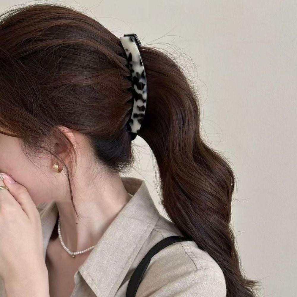 Geometric Leopard Print Hair Clip Acetic Acid Hairpin Personalized Acetate Banana Clip  Female