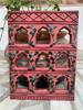 Hand Painted Wooden Jharokha Frame: Antique Pink Indian Wall Decor