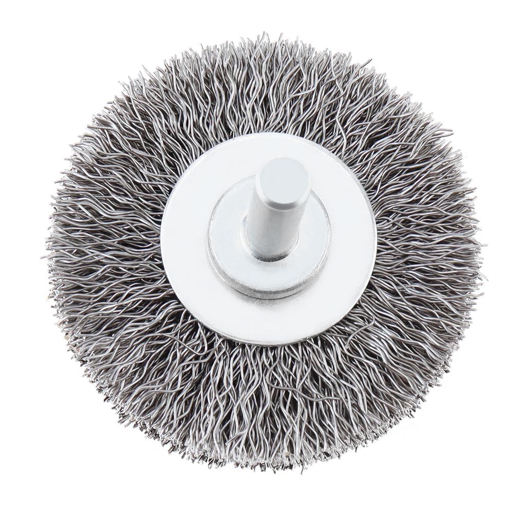 2 Inch Crimped Wire Wheel Brush 1/4 Inch Shank Stainless Steel Polishing Brush Rust Paint Corrosion Removal Drill Power Tool Accessory