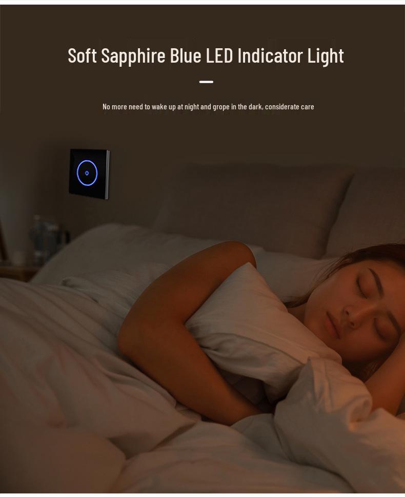 Smart WiFi Touch Switch Panel with Voice Control, Mijia Compatible, Mobile Remote Function, 86 European Standard