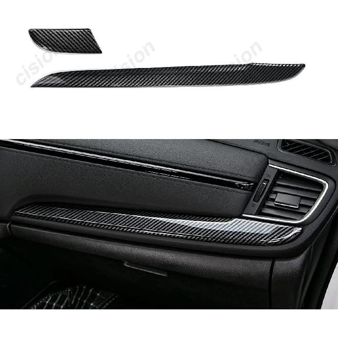 2x Peach Wood Grain / Carbon Fiber ABS Center Console Dashboard Strip Cover Trim Styling For Honda CRV CR-V 2017- RHD & LHD