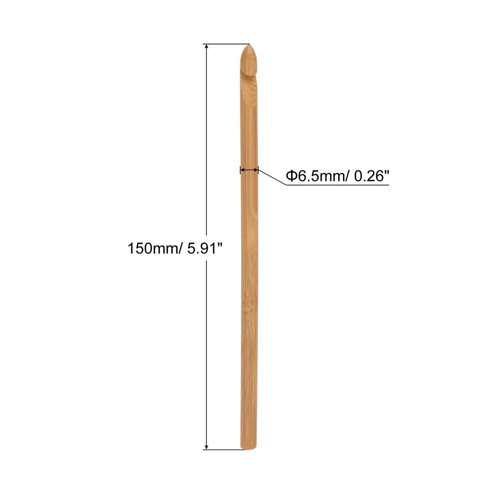 6pcs Wooden Bamboo Crochet Hook 3mm-10mm Knitting Crochet Needles for DIY Craft Yarn