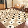 Medieval Style Carpets for Living Room Blue Checkerboard Bedroom Decor Rug Retro Lounge Thick Carpet Home Washable Floor Mat
