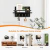 Wall Mounted Wooden Key Holder Floating Shelf Clothes Storage Rack Coat Hook  Home Decor