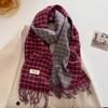 Autumn and winter new versatile couple plaid scarf women's imitation cashmere thickened warm scarf shawl