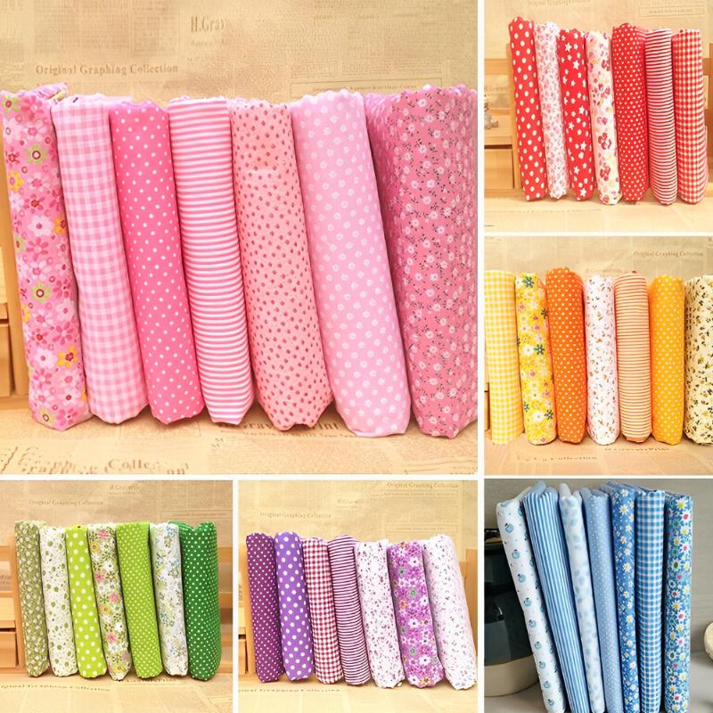 Každá sada 35 sáčků z bavlněné tkaniny patchworková bavlněná tkanina DIY ruční šití bavlněné tkaniny různé vzory 25 cm * 25 cm / 9,84 palce * 9,84 palce (35 sad)