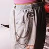 Accessories, punk retro metal pentagram trousers, simple multi-layer geometric chain waist chain for women