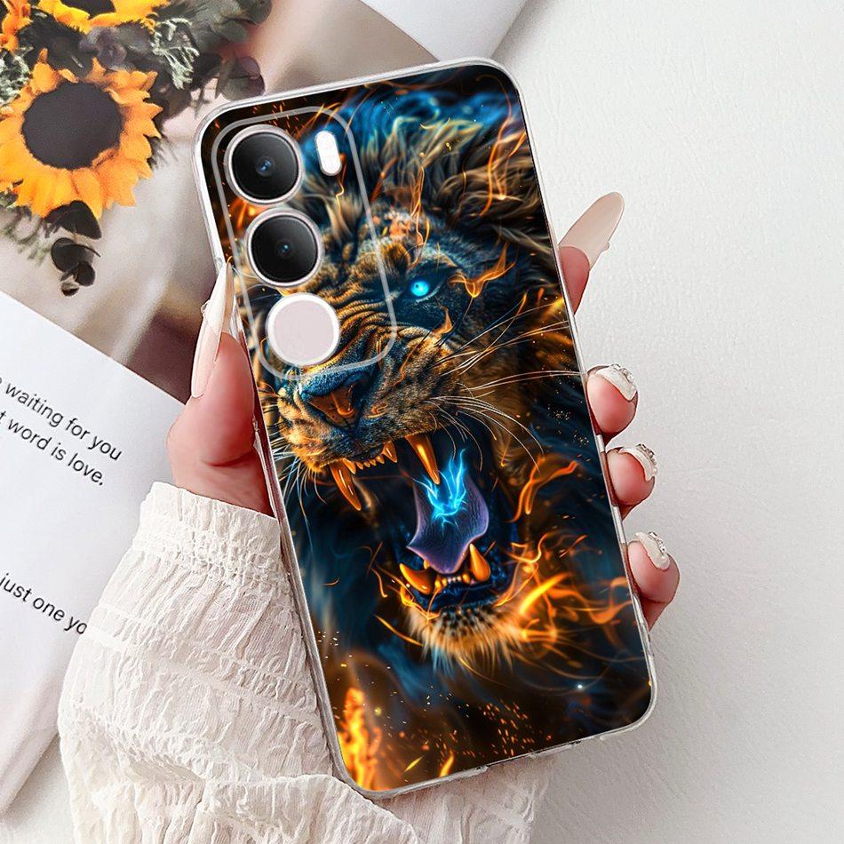 For Vivo Y19S V2419 Cool Dragon Tiger Painting Phone Case For Vivo Y19s Y 19S 4G Soft Silicone TPU Cases