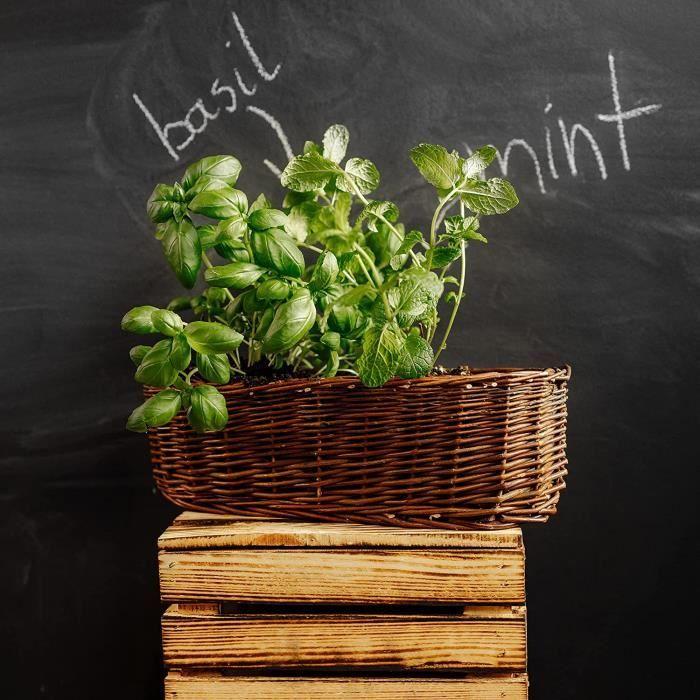 Creative Home Pot de Fleurs en Osier | 35 x 11 x 11 cm (+-- 2 cm) | Pot de Fleurs Rangement | Bac a fleurs | Cache-Pot