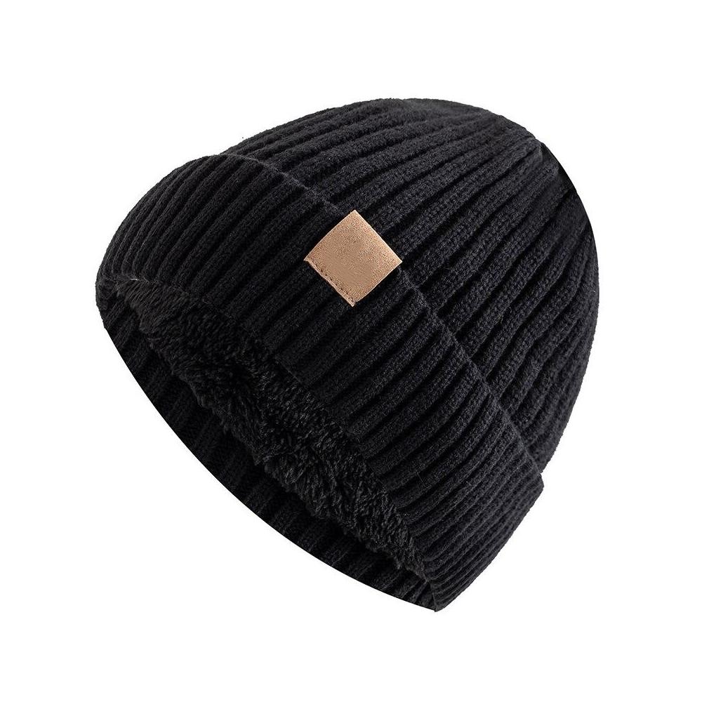 New Unisex Two-Tone Winter Hats Add Fur Lined Men And Women Fashion Warm Beanie Cap Casual Winter Knitted Hats