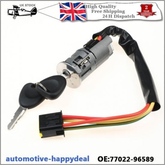 For Renault Megane Scenic Clio Ignition Lock Barrel Cylinder Keys Starter Switch