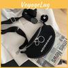 Trendy Small Crossbody Bag For Fashionable Teens In Black And White Pu Material