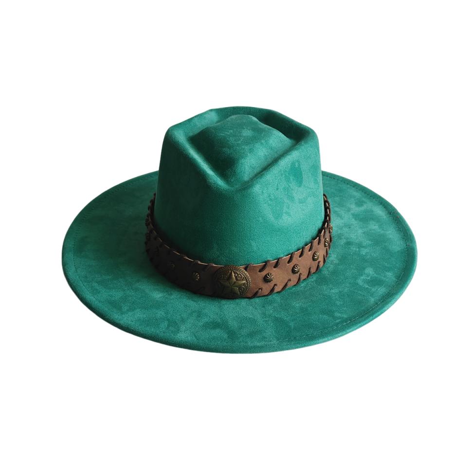 Retro Arrow Top Vegan Suede Hat 9cm Wide Brim Fedora Hat for Women Men Suitable for Pyrography Painting Gifts Party Etc
