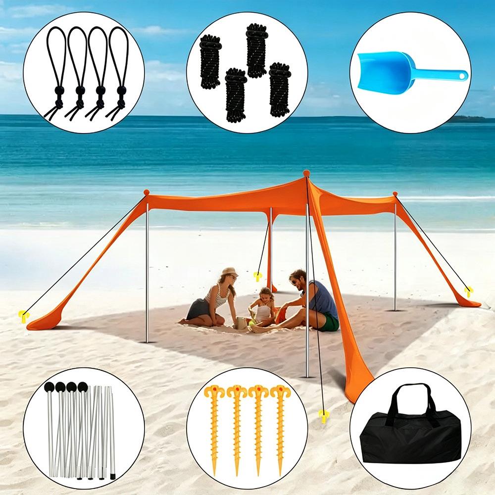 Cort de plajă Copertină portabilă pentru camping și protecție solară