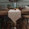 Cotton Linen Christmas Table Runner Gold Snowflake Print Cloth Xmas Wind Chimes Tablecloth for 4 6 8 Seat