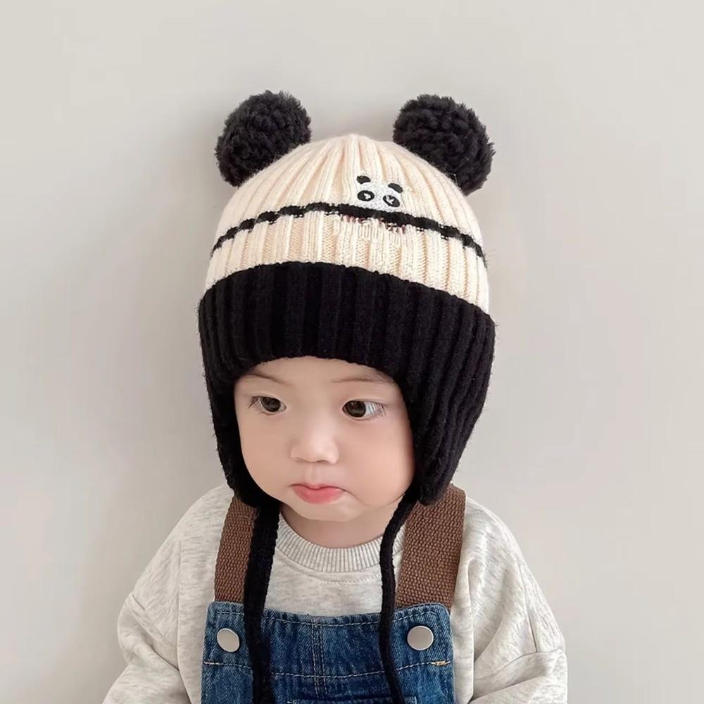 Earflap Design Kids Winter Hat Elastic Babies Knitted Cap New Children Beanie  Outdoor Play