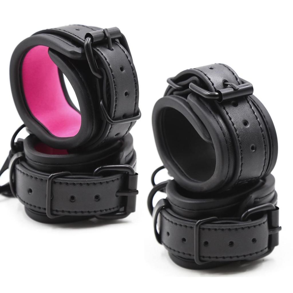 Leather Handcuffs for Erotic Play and Performance Props