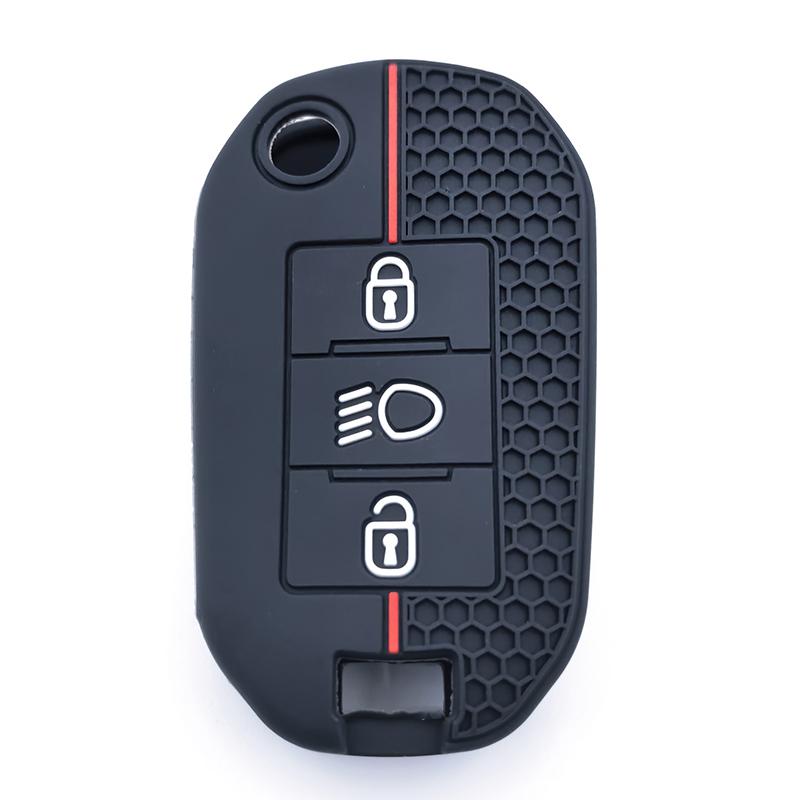 3 Buttons Silicone Car Flip Key Case Cover Shell for Peugeot 208 308 408 508 2008 3008 4008 5008 for Citroen C3 C4 CACTUS C6 C8