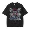 2026 Summer Unisex Japanese Anime Style Graphic T-Shirt Washed Cotton Short Sleeve Casual Streetwear Fashion Tee Comfortable