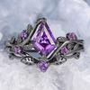 New European and American Style Irregular Diamond-shaped Ring for Women Ins Creative Branch Cross Gun Black Couple Rings