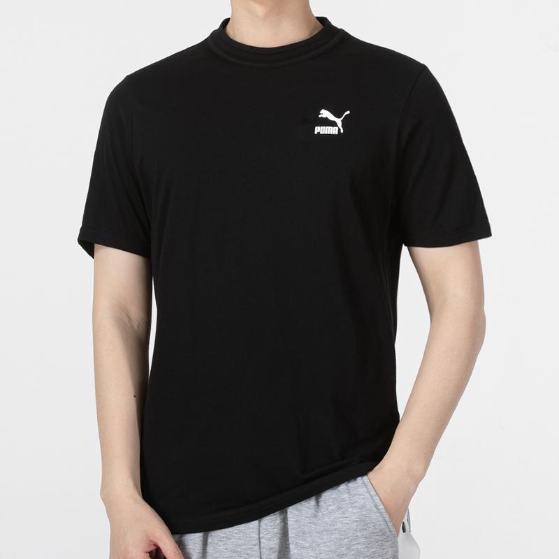 PUMA Tennis Club Graphic Tee With Back Logo And American Retro Print Men Tops Black 536958-01