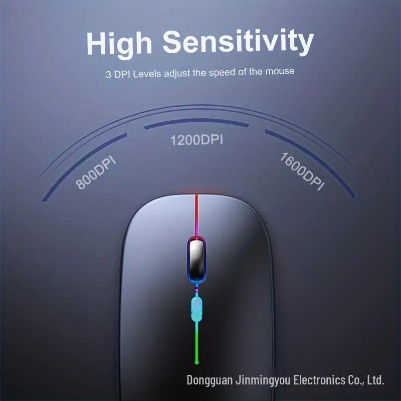 Kabellose Bluetooth-Maus mit leisem Klick und mehrfarbiger LED für Büro- und Laptop-Nutzung