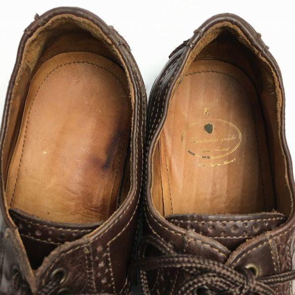 90s Made in Portugal H BY HUDSON Handmade Wingtip Business Shoes Brown Size 41 26.0 Men’s(USED)