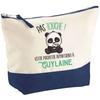 Trousse de maquillage - PLANETEE - Guylaine Pas touche Panda - Grand format - Coton - Impression HD, fabriquée en France