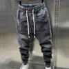 Fashion 2026 New Spring Autumn Loose Men's Drawstring Big Boy Jeans Denim Jeans Casual Elastic Waist Yk2 Streetwear Pants