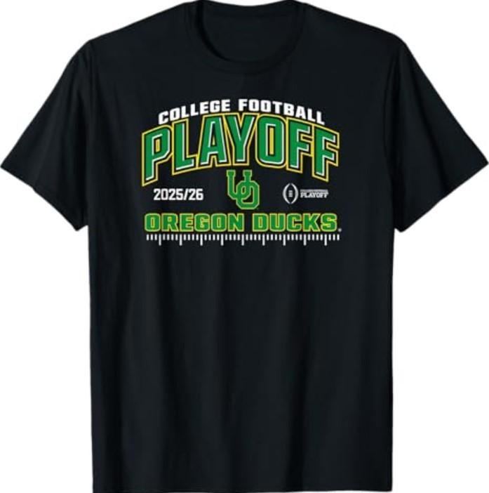 Oregon Ducks College Football Playoff CFP 2025-26 Black T-Shirt S разноцветный