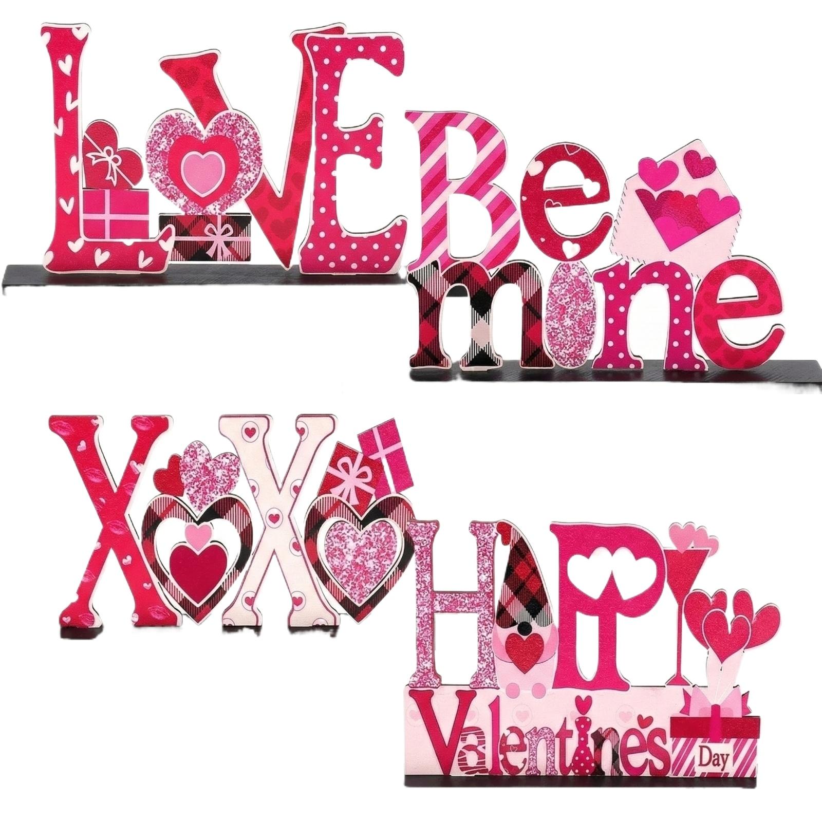 

Independence Day Valentine s Day Table Decor Wooden One Size рожевий