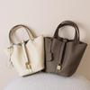 Luxury Genuine Leather Women's Bucket Bag - Elegant Bride's Wedding Handbag