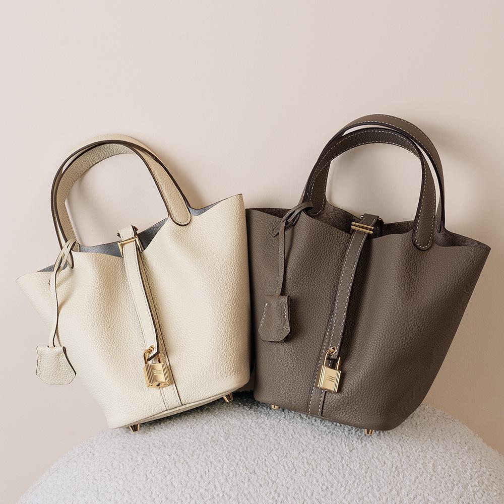 Bags 2025 Luxury Women's Leather Bucket, Mommy, and Wedding Handbag