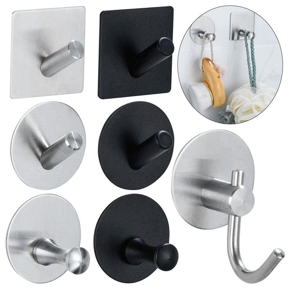 

Wall Holder Non Perforated Stainless Steel Clothes Hook Door Hanging Single Hook Hats Hook