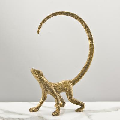 Modern European Style Golden Long Tail Lizard Animal Ornaments Living Room Model House Sales Office Soft Furnishings