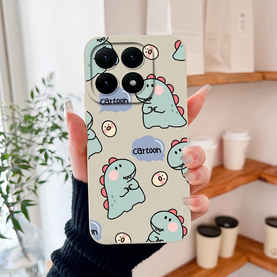 For Xiaomi 15T Pro Case For Xiaomi 17 Pro Max Cartoon Phone Back Cover Full Protection Soft Liquid Silicone Shockproof Bumper