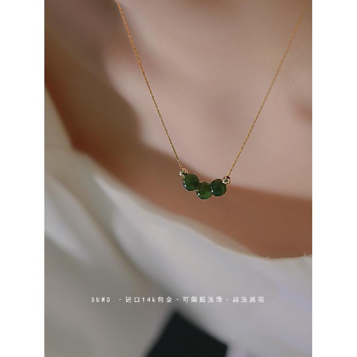 

Springday Laughter*Hetian Jade Smile Necklace New Model for Mom, Elegant Vintage Smile Necklace Three Smile Necklaces925S