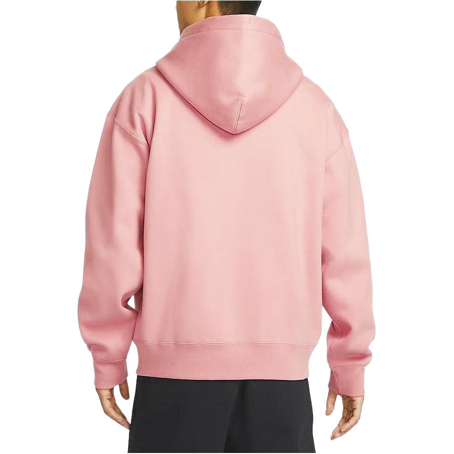 Nike Solo Swoosh Fleece-Lined Zip Hoodie With Drawstring Men Hoodie Stardust-Red DR0404-618