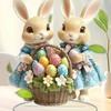 2D Flat Print Style Easter Bunny Acrylic Desktop Decoration, Colored Egg Basket, Suitable for Wall Decoration, Porch, Room, Villa, Accents Home, Hallw