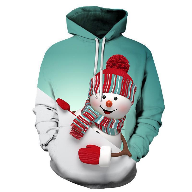 3D Snowman Cartoon Hoodie: Unisex Loose-Fit Sweatshirt for Spring & Autumn 2025