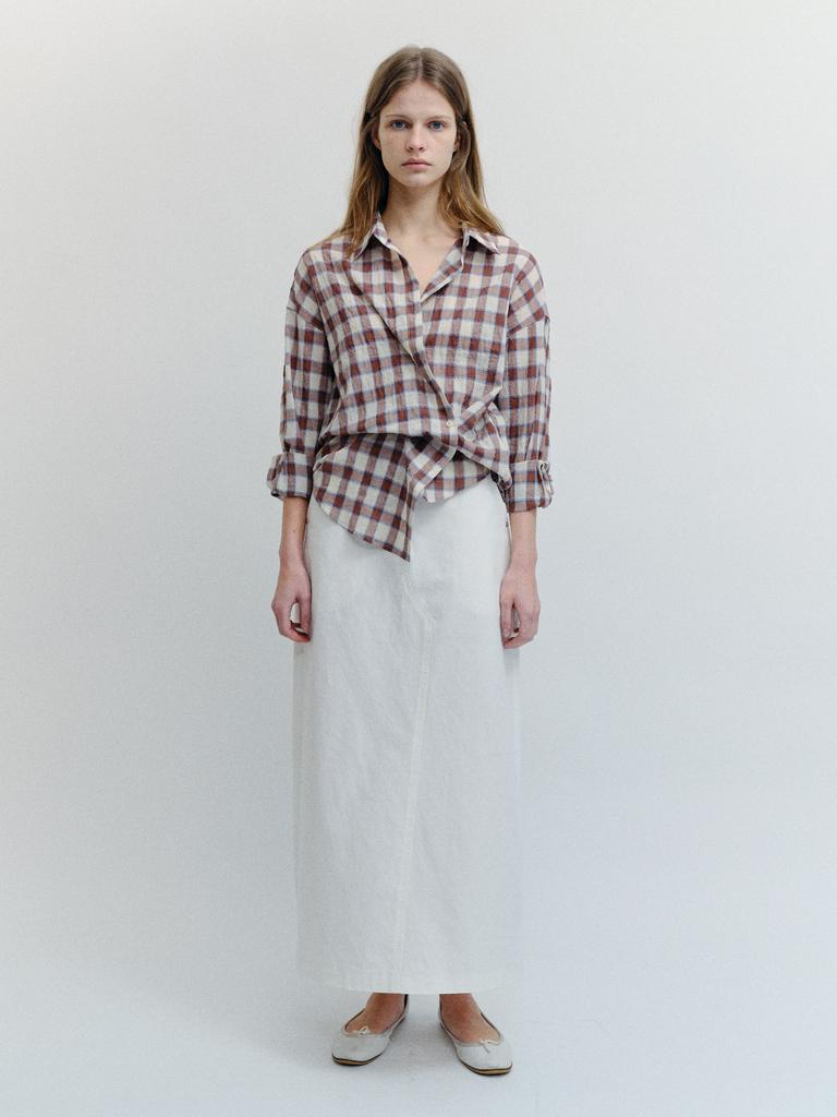 Tollo Relaxed Plaid Shirt (Brown)