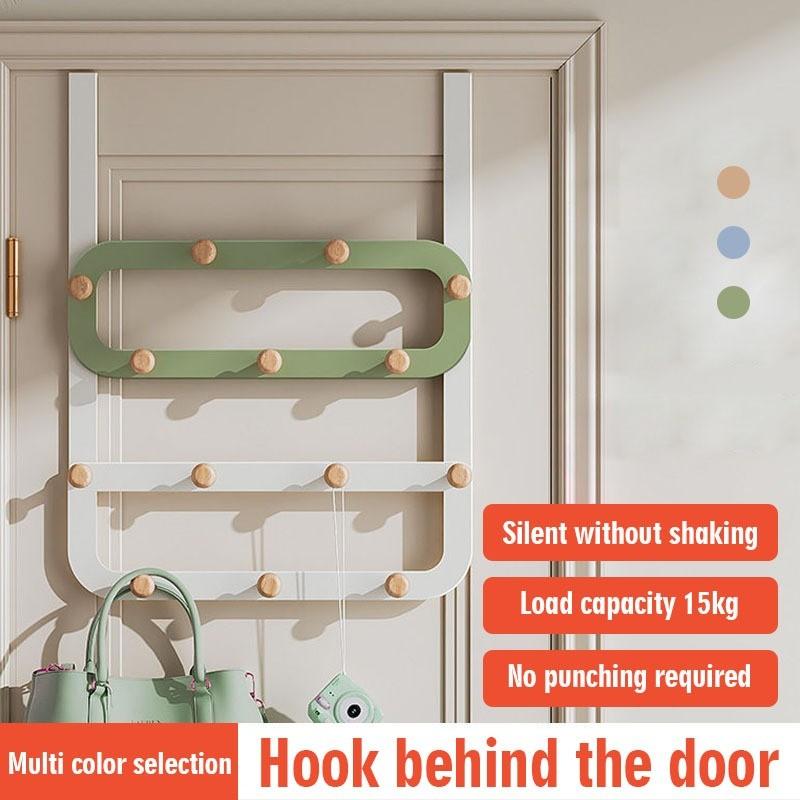 Hanging Clothes Hook Behind The Door No Drilling Installation Multiple Rows Hangers Wall Mount Bedroom Clothes Hook