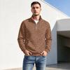 Herren Pullover mit Reißverschluss, Leopardenmuster, Stehkragen, Lässig, Knitterfrei, Sportliches Oberteil für Herbst Winter
