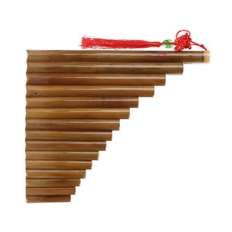 Handgefertigte Panflöte 15 Natur-Bambuspfeifen Traditionelles Instrument Hausschuhe